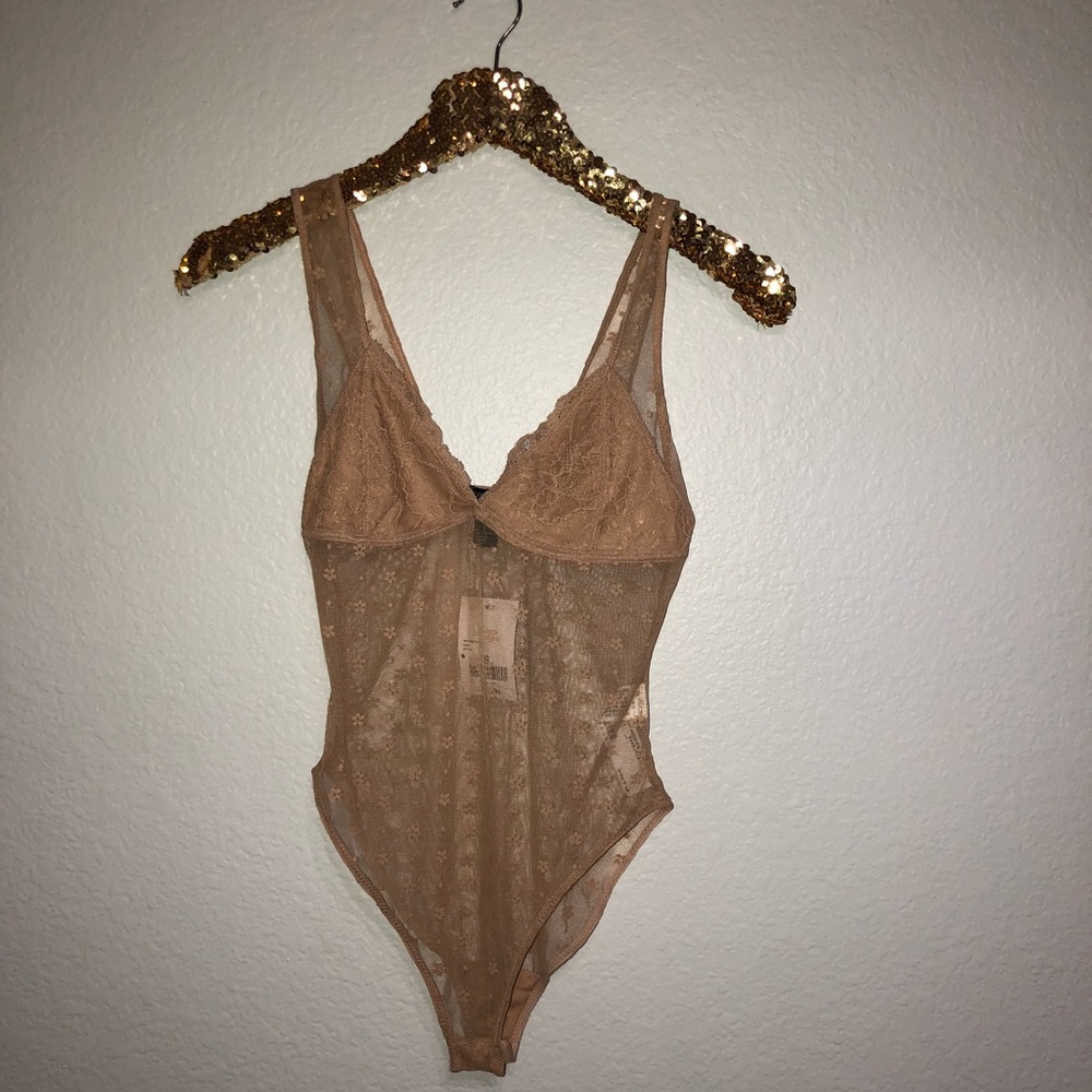Nude sheer knit body suit from forever 21 NWT